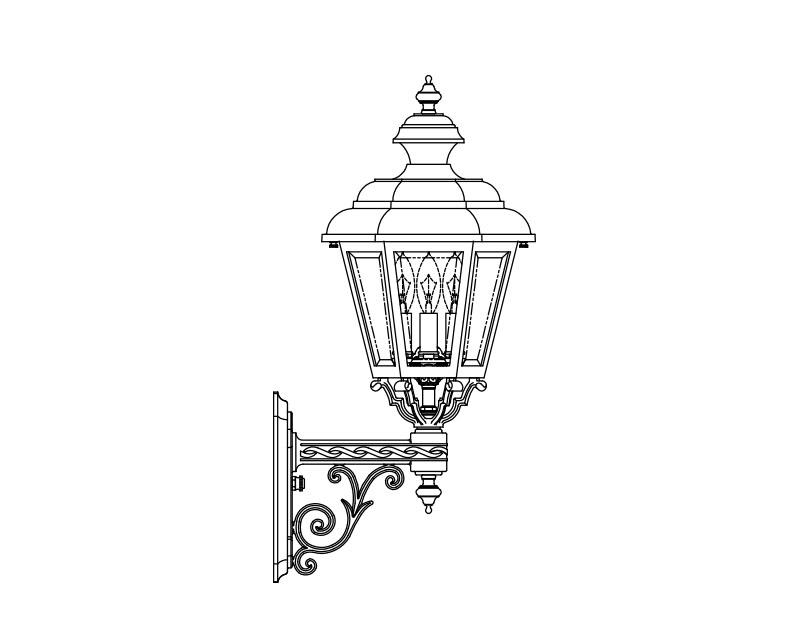 Jamestown, Medium, aluminum, Wall Mount, Clear glass, (3) 25W B10, 120V